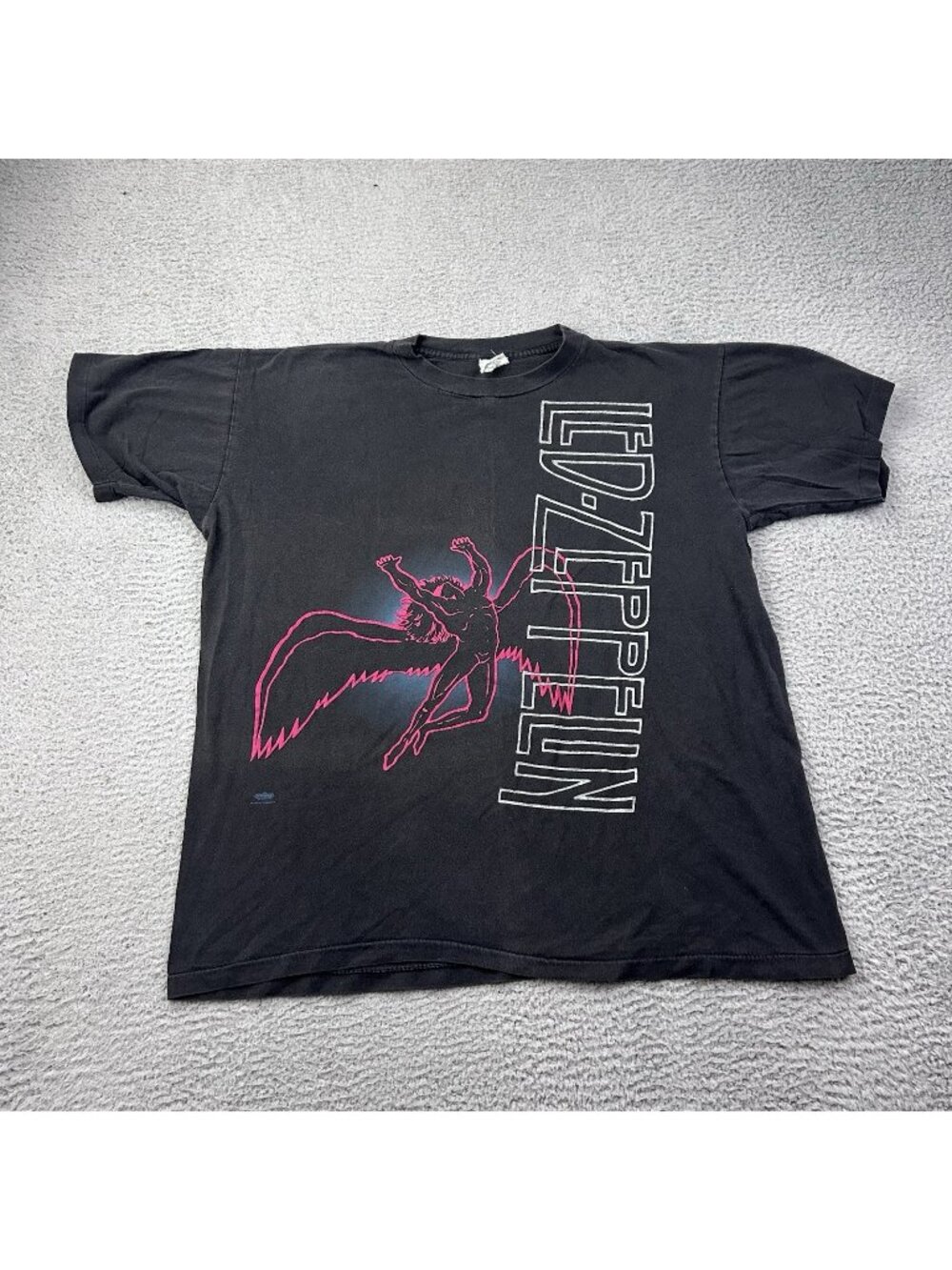 Led Zeppelin Winterland Shirt Black Short Sleeve Size XL Band Tee VTG